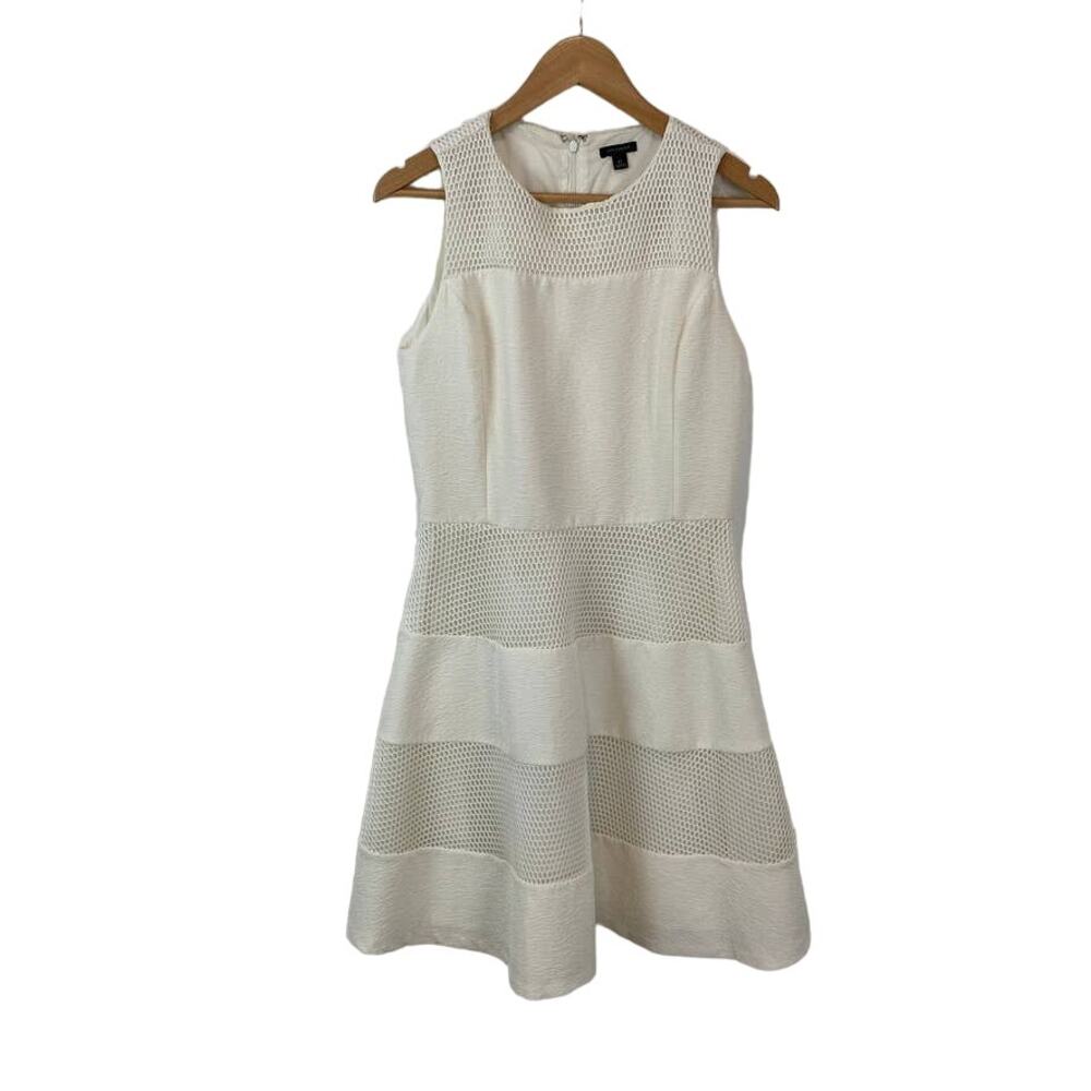 Ann Taylor White Fit & Flare Dress Romantic A-Line Feminine Bridal 12‎